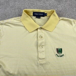 Vintage Polo Golf Ralph Lauren Shirt Mens‎ Medium Yellow Stripes Pine Valley